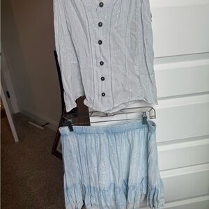 Raya Sun Light Blue Skirt Set